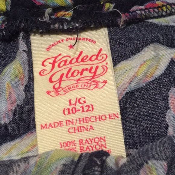 Girl's Faded Glory Navy Shorts Size Large - Picture 2 of 4